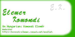 elemer komondi business card