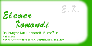 elemer komondi business card